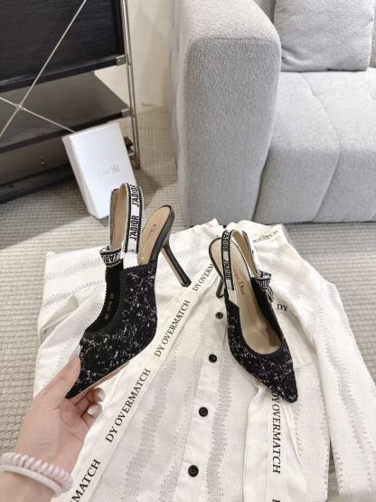 DI0R高品質の刺繍リボン付きハイヒール／フラットシューズ【50％割引+送料無料】