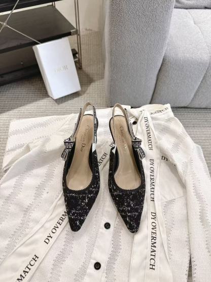 DI0R高品質の刺繍リボン付きハイヒール／フラットシューズ【50％割引+送料無料】