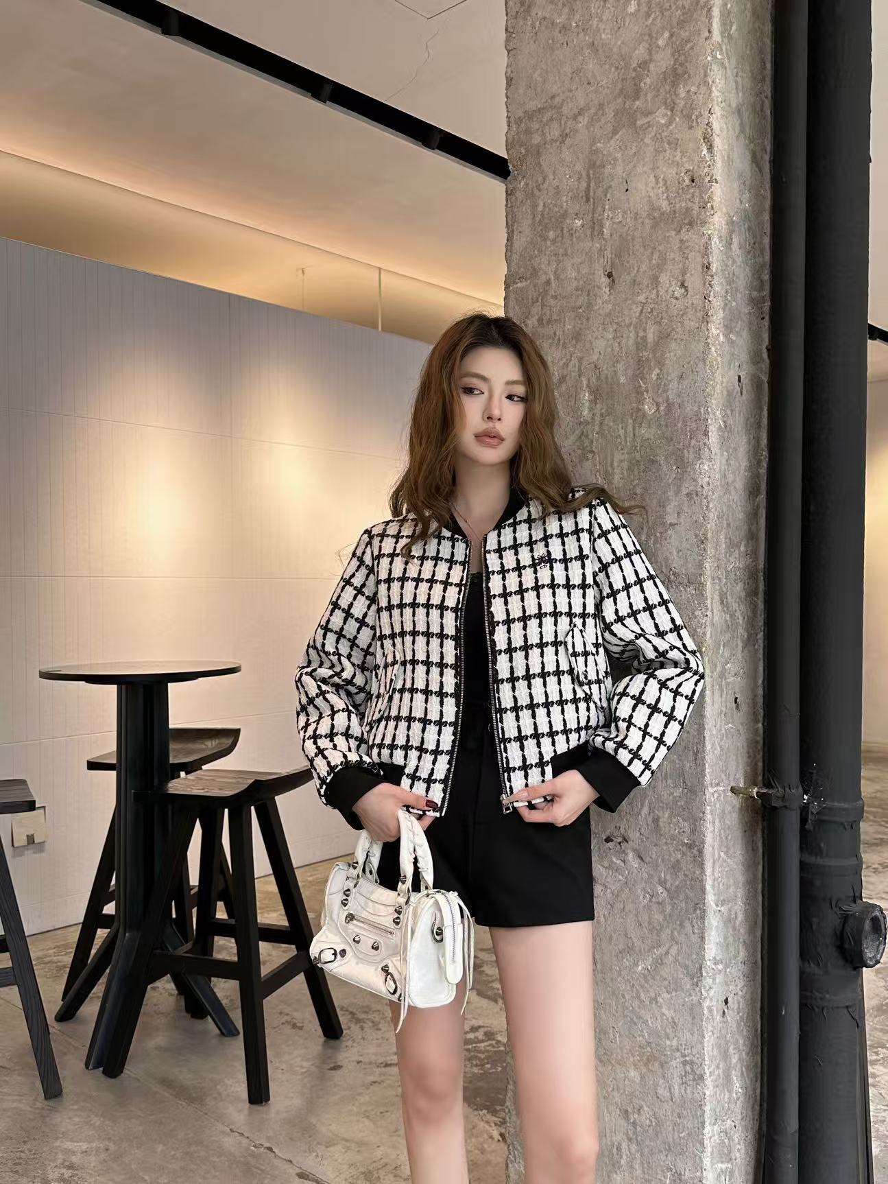 DI0Rチェック柄のジップアップジャケット【50％割引+送料無料】