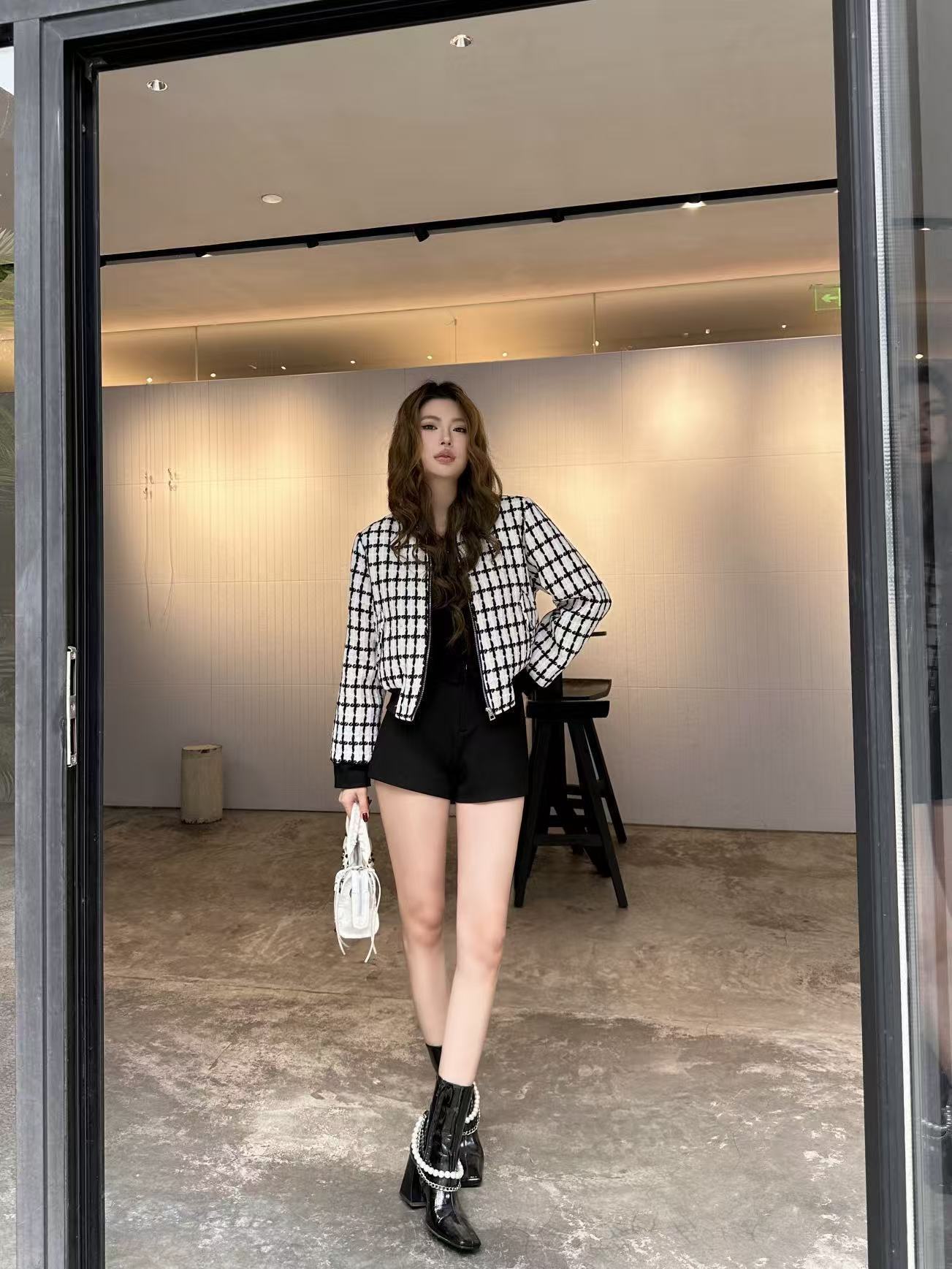 DI0Rチェック柄のジップアップジャケット【50％割引+送料無料】