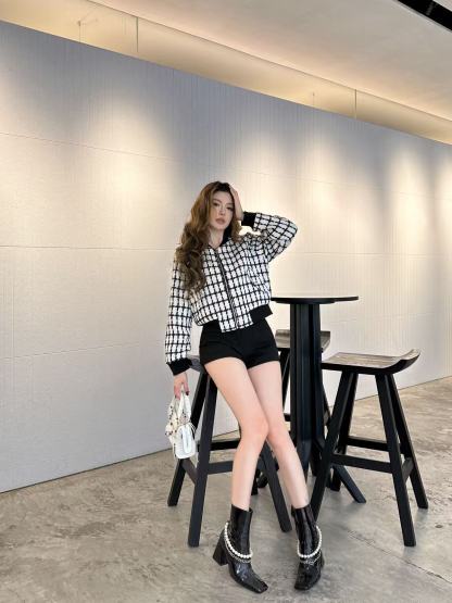 DI0Rチェック柄のジップアップジャケット【50％割引+送料無料】