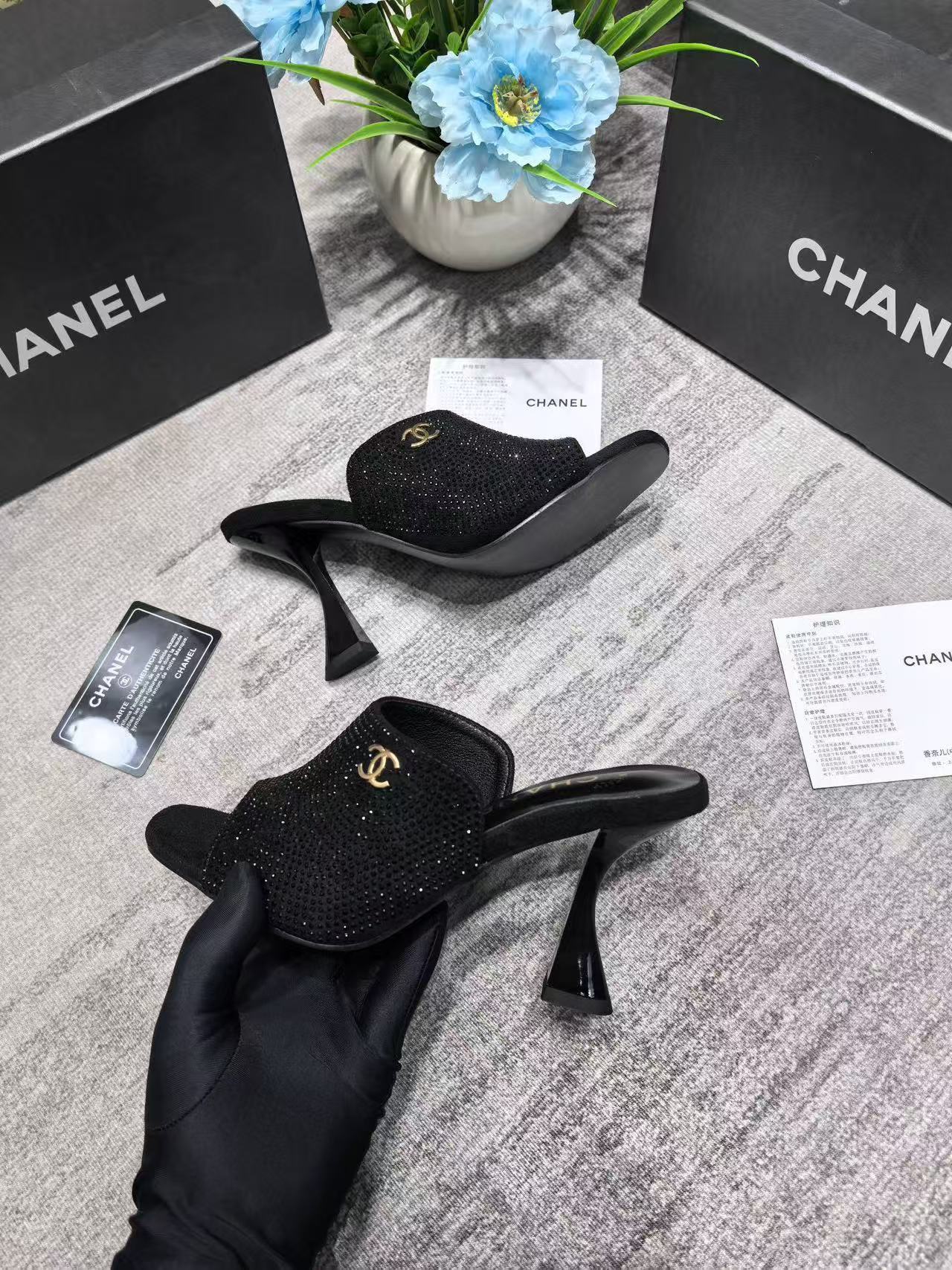 CHANE1 ダブルC ハイヒール【50％割引+送料無料】