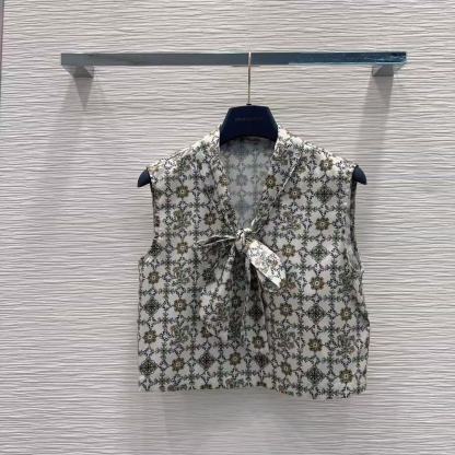 LVプリント柄のベストとスカートのツーピースセット【50％割引+送料無料】