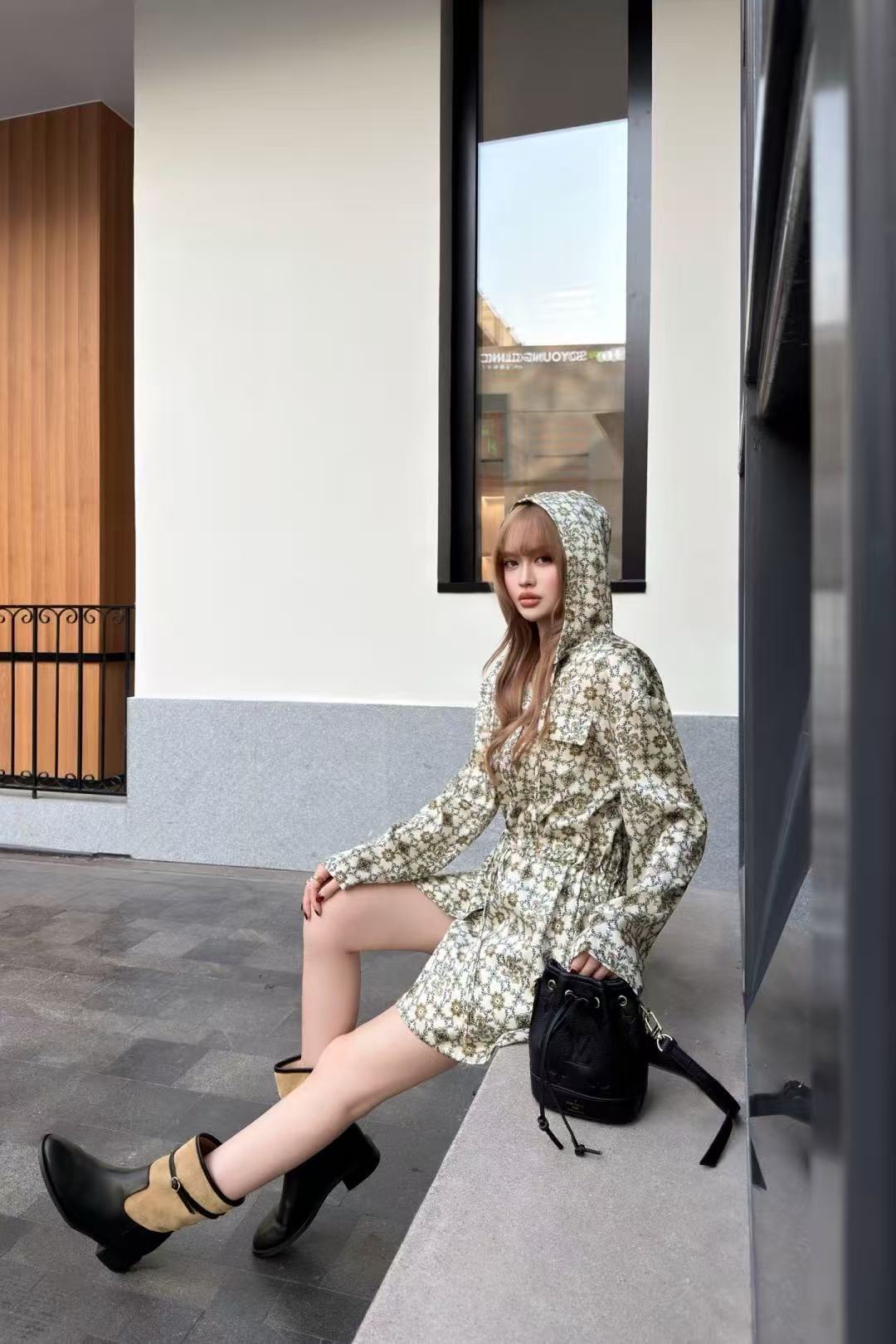 LVフード付きプリントジャケット【50％割引+送料無料】