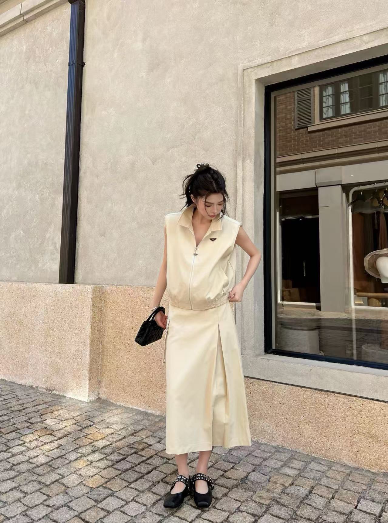 PR4DA ジッパーベスト＋スカート ツーピースセット【50％割引+送料無料】