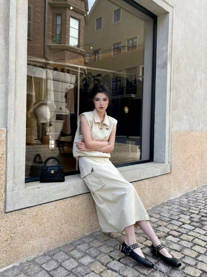 PR4DA ジッパーベスト＋スカート ツーピースセット【50％割引+送料無料】