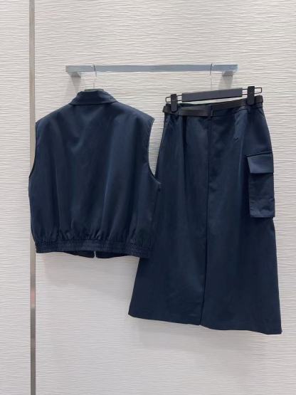 PR4DA ジッパーベスト＋スカート ツーピースセット【50％割引+送料無料】