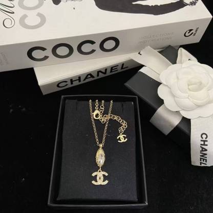 CHANE1 ダブルCダイヤモンドネックレス【50％割引+送料無料】