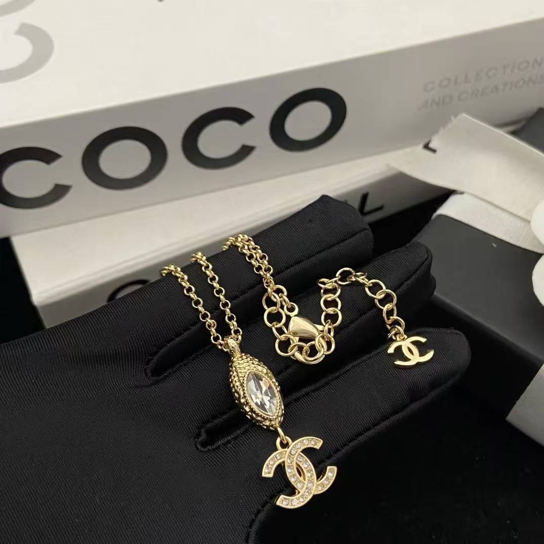 CHANE1 ダブルCダイヤモンドネックレス【50％割引+送料無料】