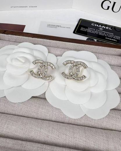 CHANE1 ダブルC ダイヤモンドスタッドピアス【50％割引+送料無料】