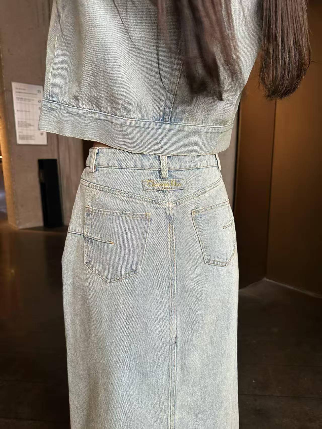 DIOR上質デニム ベスト＆スカート 2点セット【50％割引+送料無料】