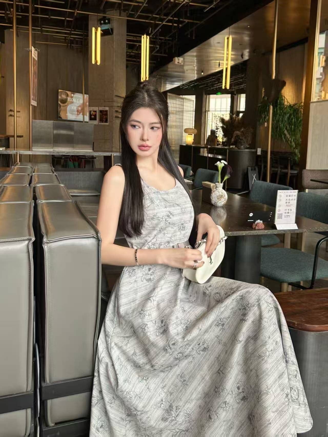 DI0R高品質プリントのストラップドレス【50％割引+送料無料】