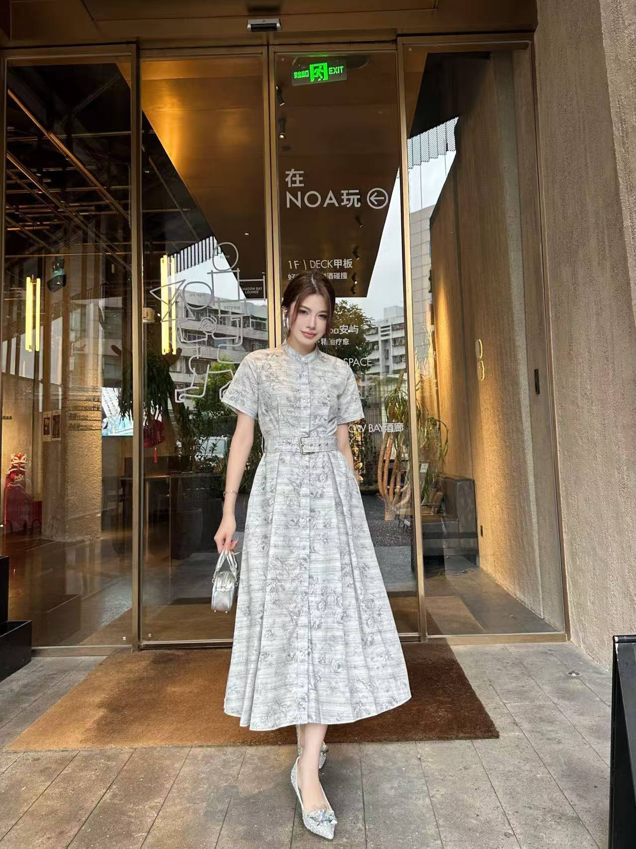 DIOR 高品質プリント半袖ワンピース【50％割引+送料無料】