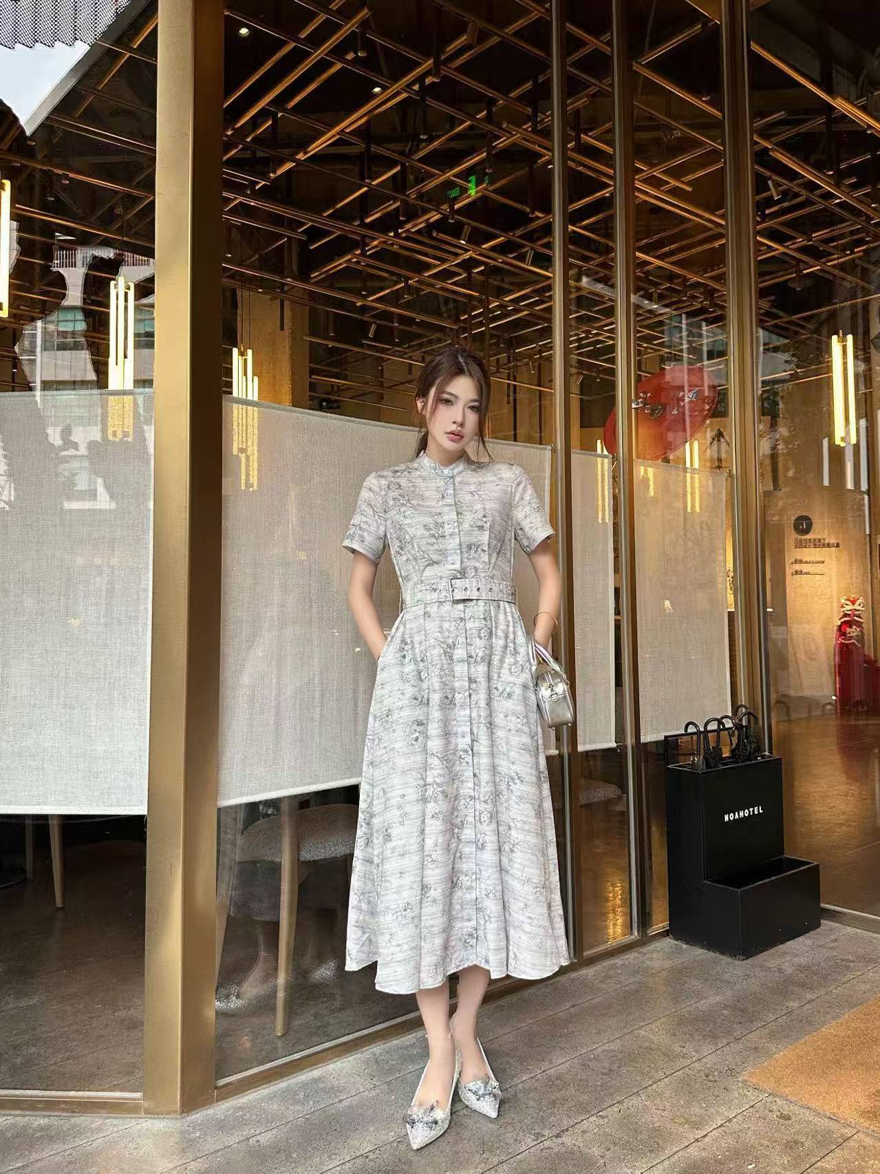 DIOR 高品質プリント半袖ワンピース【50％割引+送料無料】