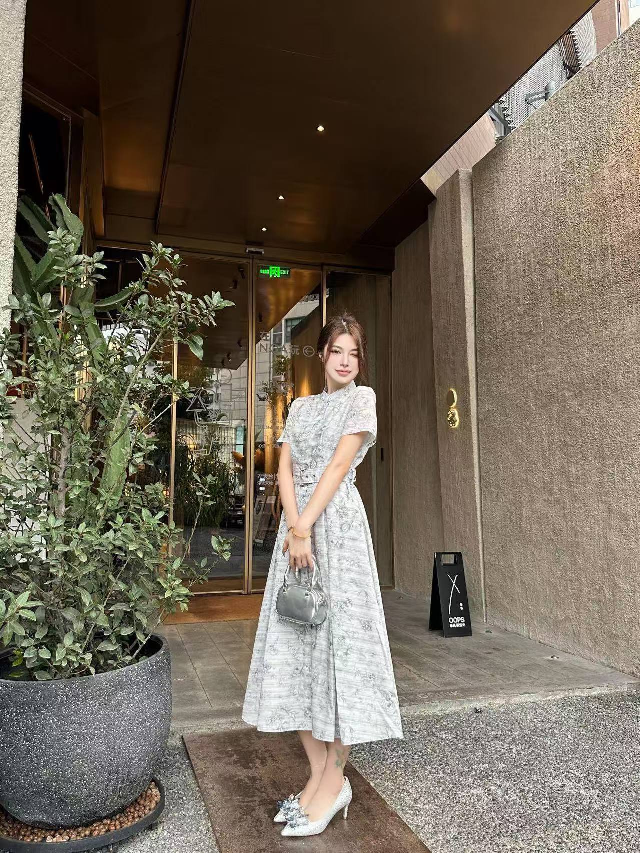 DIOR 高品質プリント半袖ワンピース【50％割引+送料無料】