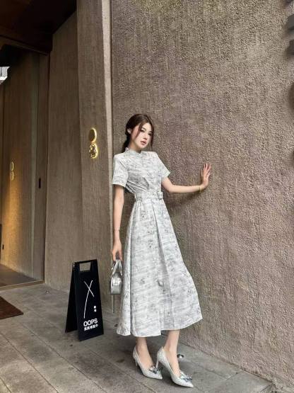 DIOR 高品質プリント半袖ワンピース【50％割引+送料無料】