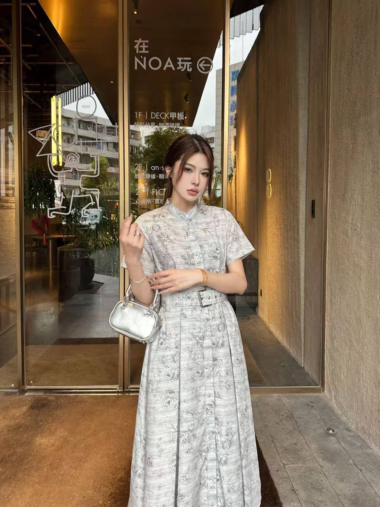 DIOR 高品質プリント半袖ワンピース【50％割引+送料無料】