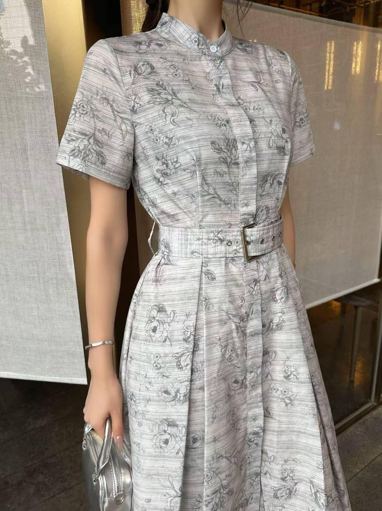 DIOR 高品質プリント半袖ワンピース【50％割引+送料無料】