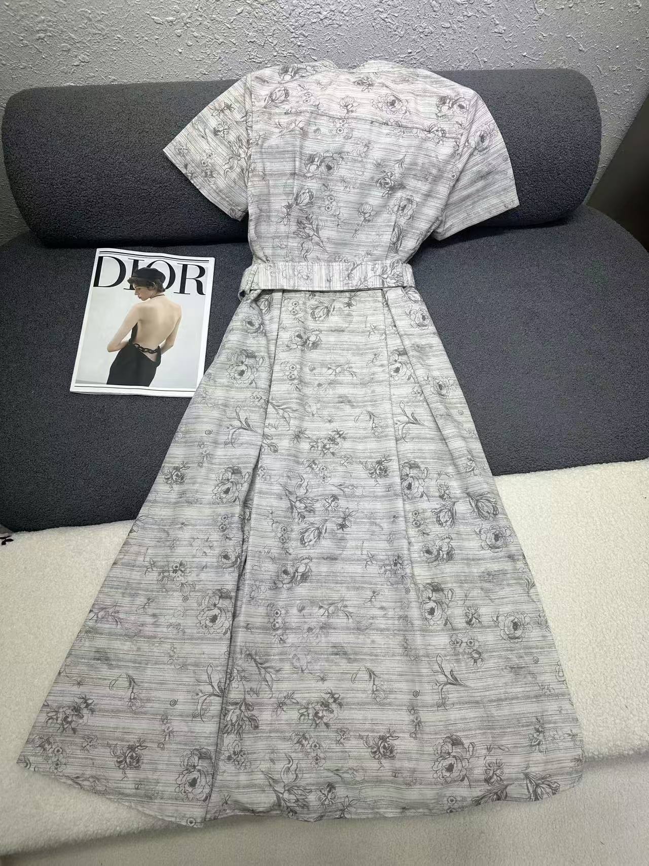 DIOR 高品質プリント半袖ワンピース【50％割引+送料無料】