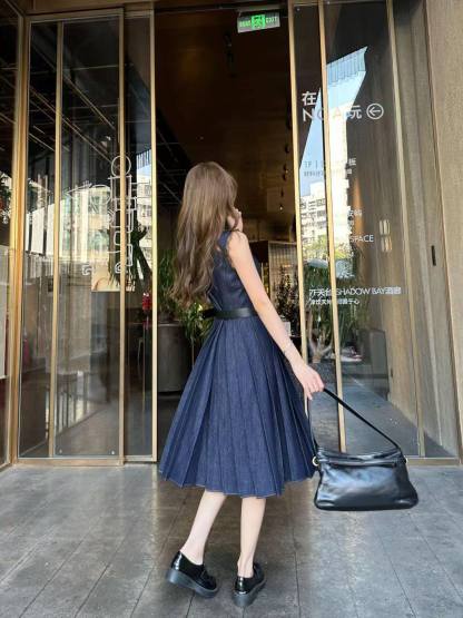 PR4DA 高品質レースVネック デニムワンピース【50％割引+送料無料】