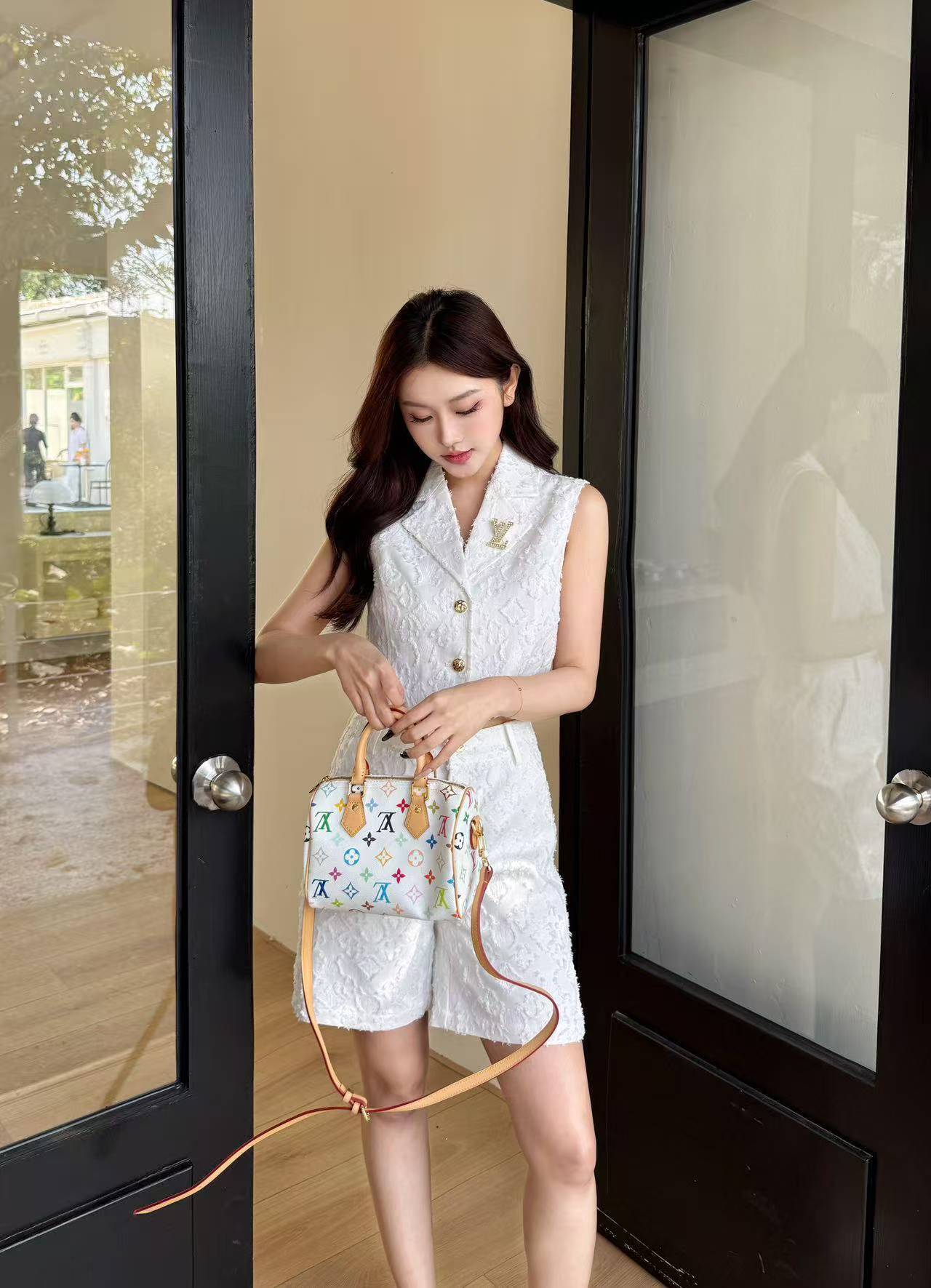 LV高品質ジャカードベスト＆ショートパンツ 2点セット【50％割引+送料無料】