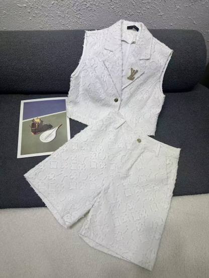 LV高品質ジャカードベスト＆ショートパンツ 2点セット【50％割引+送料無料】