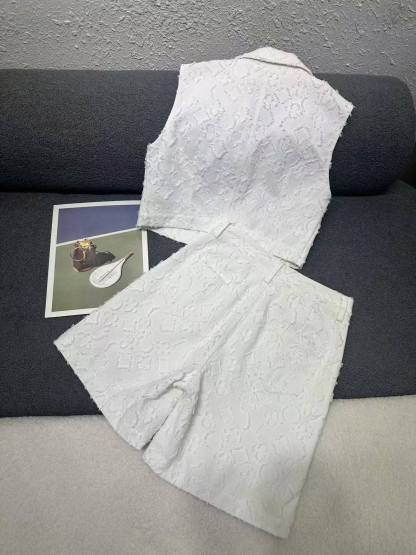 LV高品質ジャカードベスト＆ショートパンツ 2点セット【50％割引+送料無料】