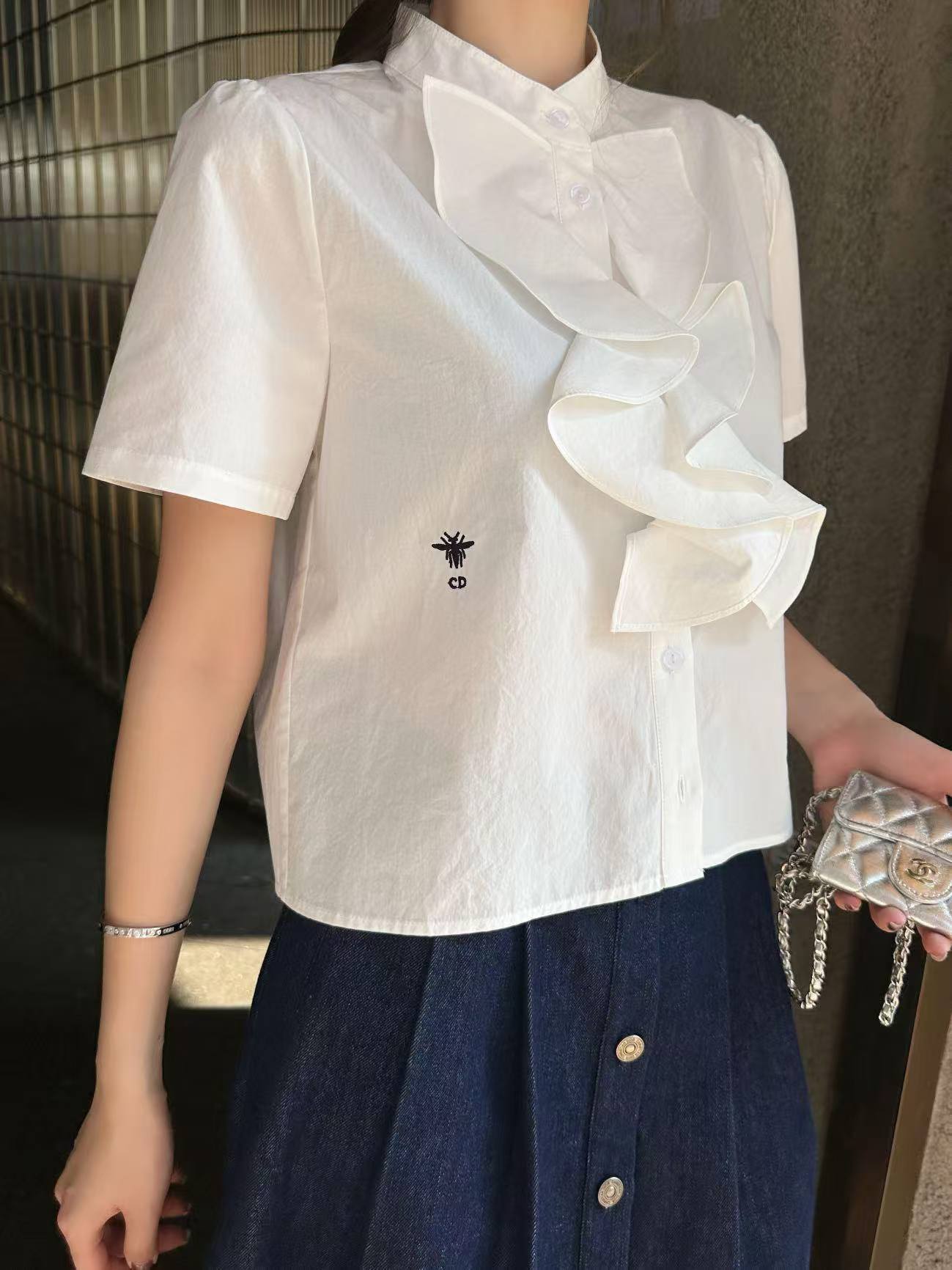 DIOR 上質ラッフルシャツ＆スカート 2点セット【50％割引+送料無料】