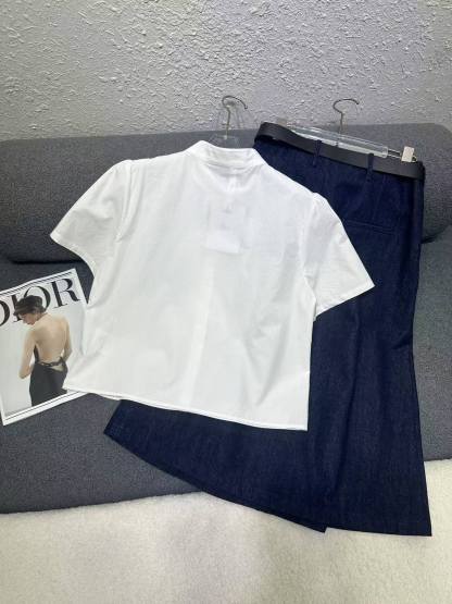 DIOR 上質ラッフルシャツ＆スカート 2点セット【50％割引+送料無料】