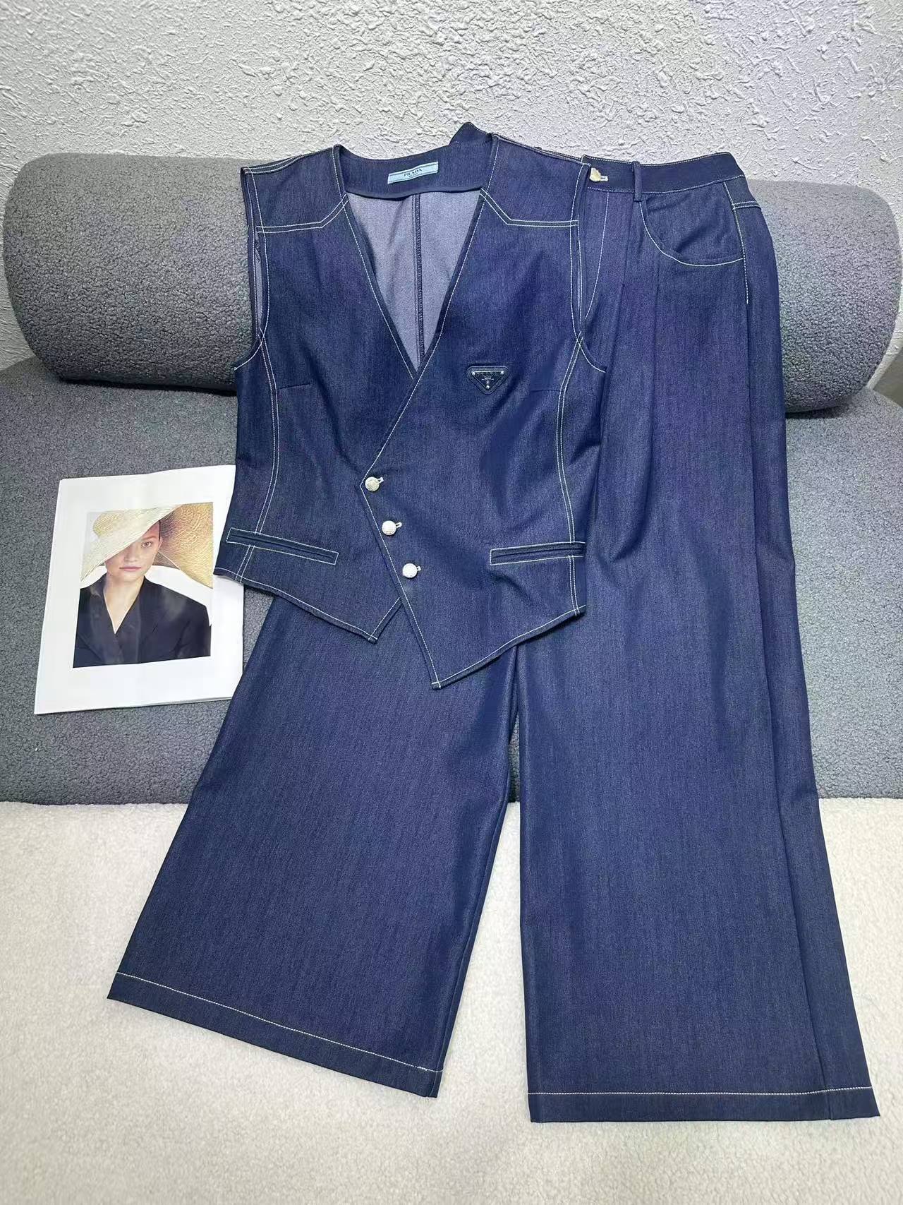 PR4DA 高品質Vネックテンセルベスト＋パンツ ツーピースセット【50％割引+送料無料】