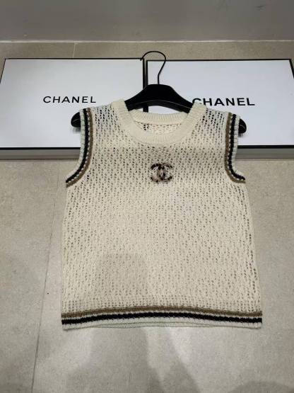 CHANE1 ダブルC シンプルウールベスト【50％割引+送料無料】