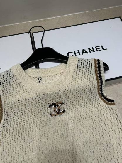 CHANE1 ダブルC シンプルウールベスト【50％割引+送料無料】