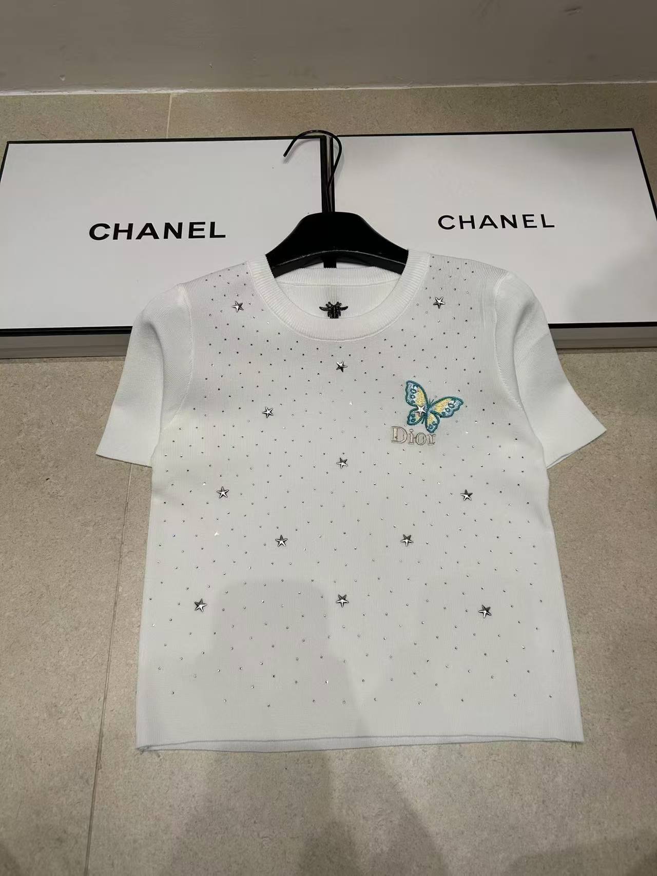 DI0R蝶の刺繍入り五芒星セーター【50％割引+送料無料】