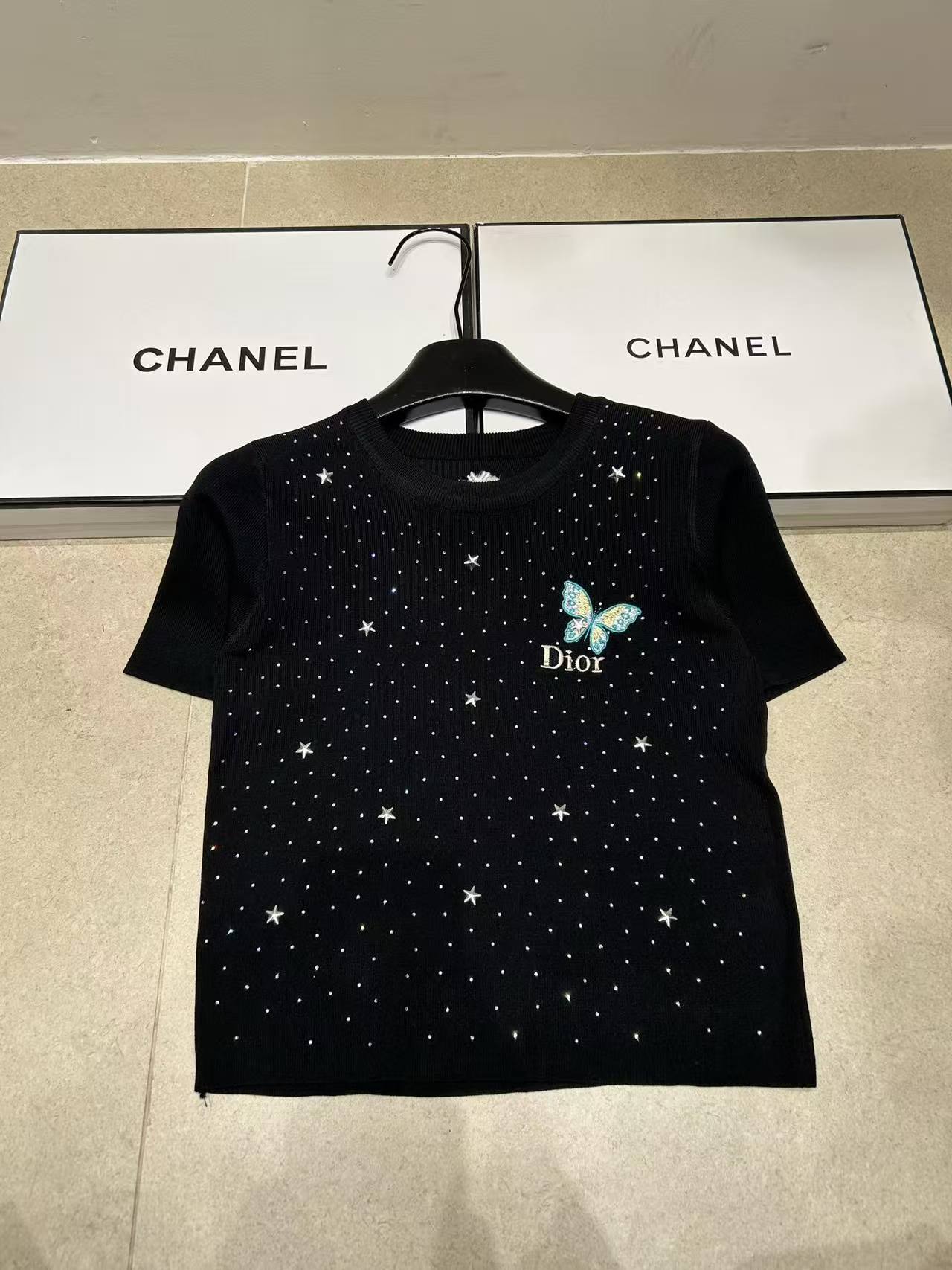 DI0R蝶の刺繍入り五芒星セーター【50％割引+送料無料】