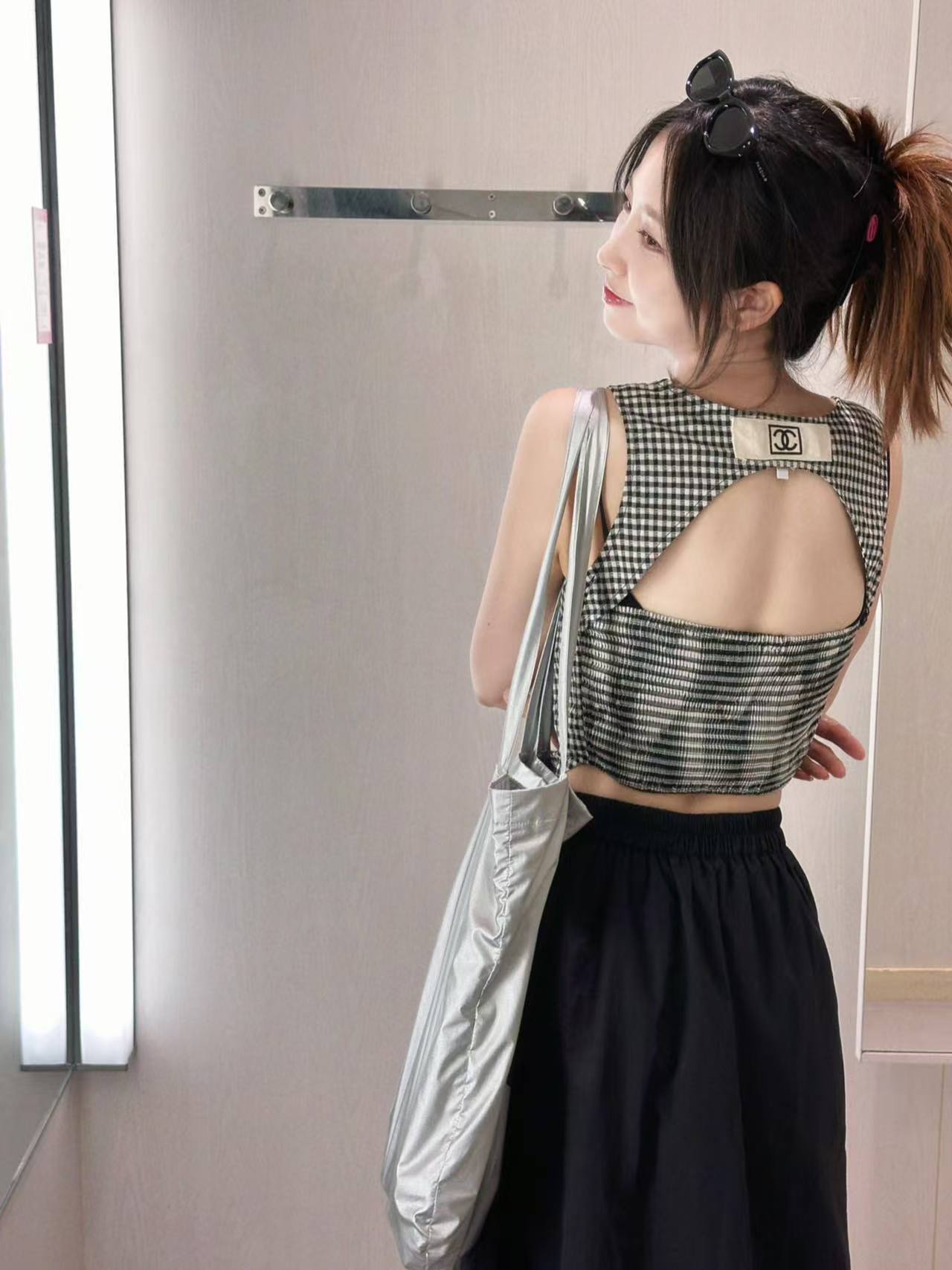 CHANE1 ダブルC 千鳥格子ベスト【50％割引+送料無料】