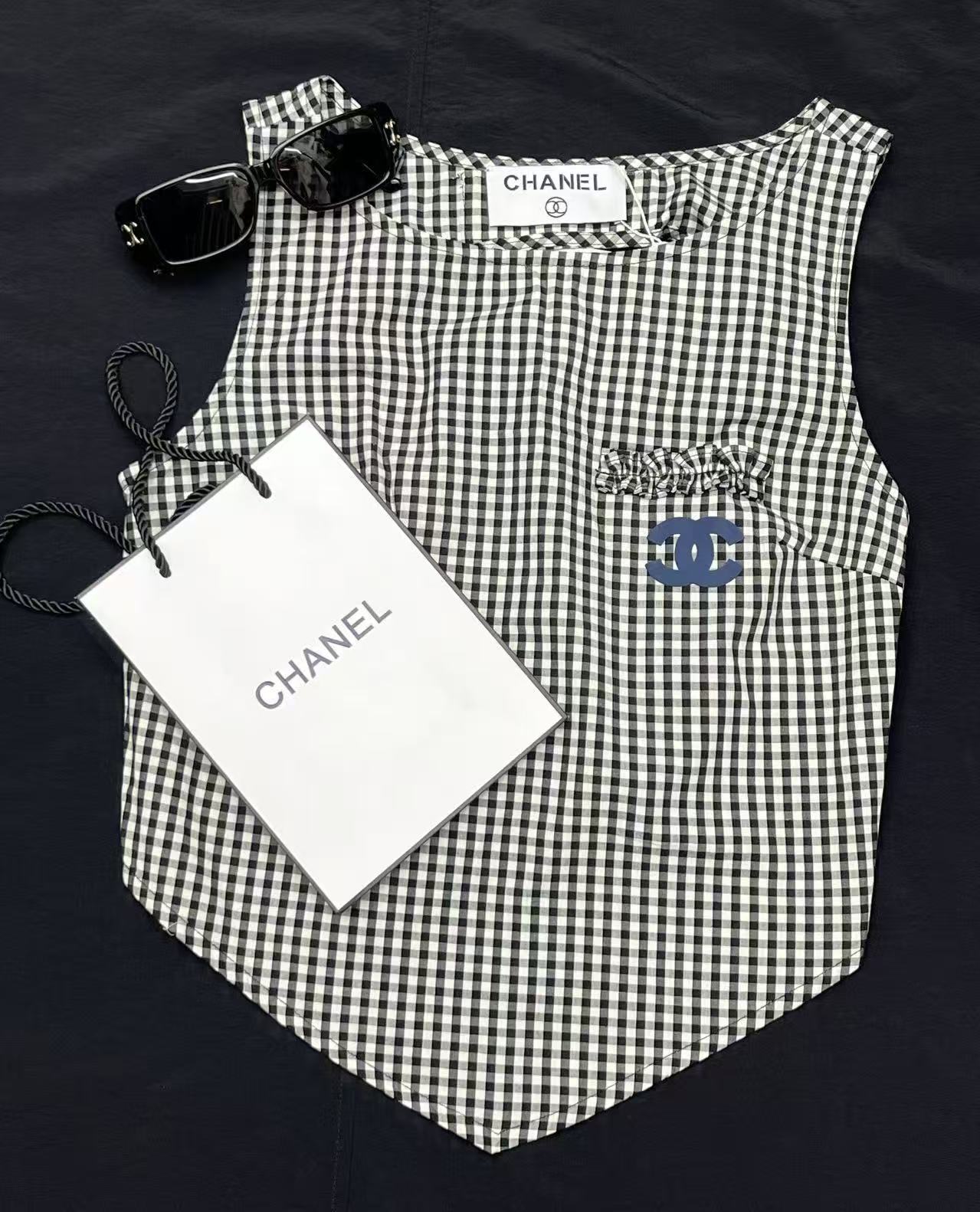 CHANE1 ダブルC 千鳥格子ベスト【50％割引+送料無料】