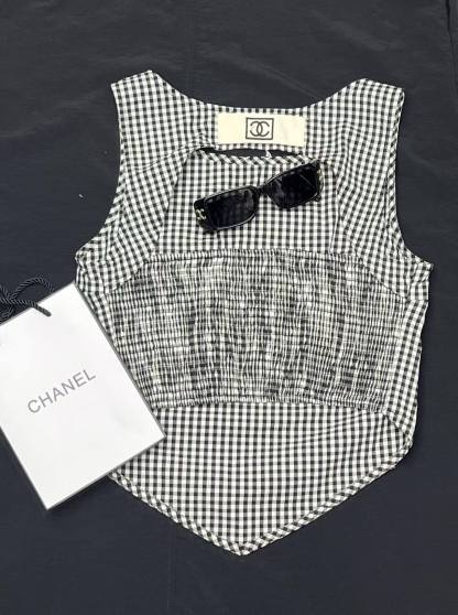 CHANE1 ダブルC 千鳥格子ベスト【50％割引+送料無料】