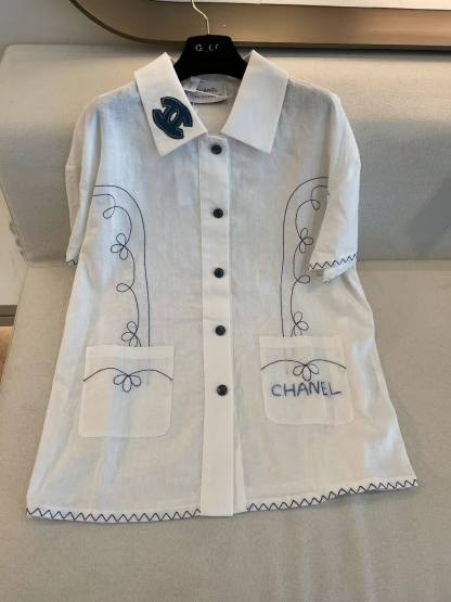 CHANE1 ダブルC リネンシャツ【50％割引+送料無料】