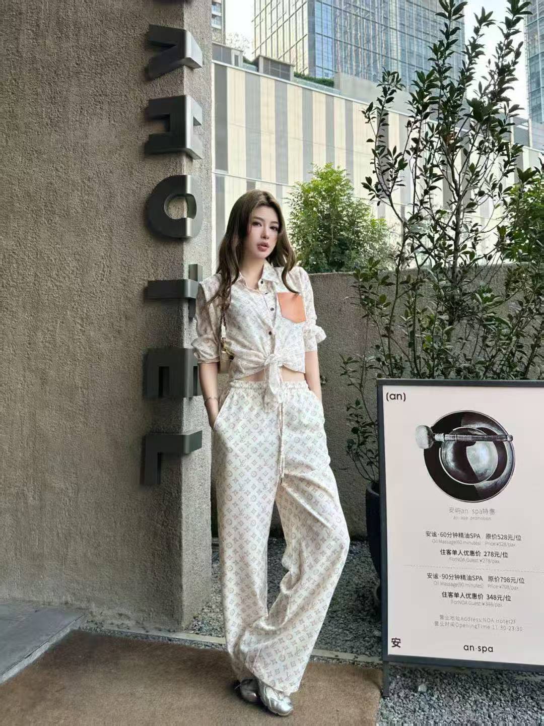 LVプリント シャツ＆トラウザーズ 2ピースセット【50％割引+送料無料】