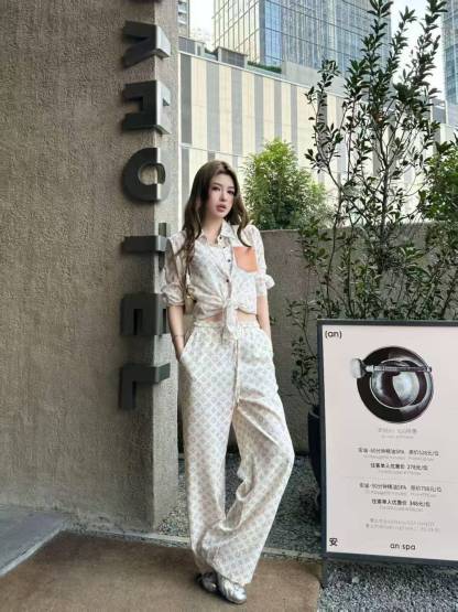 LVプリント シャツ＆トラウザーズ 2ピースセット【50％割引+送料無料】