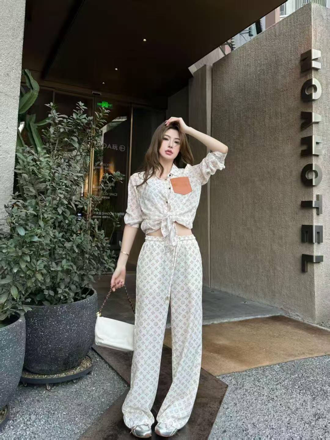 LVプリント シャツ＆トラウザーズ 2ピースセット【50％割引+送料無料】