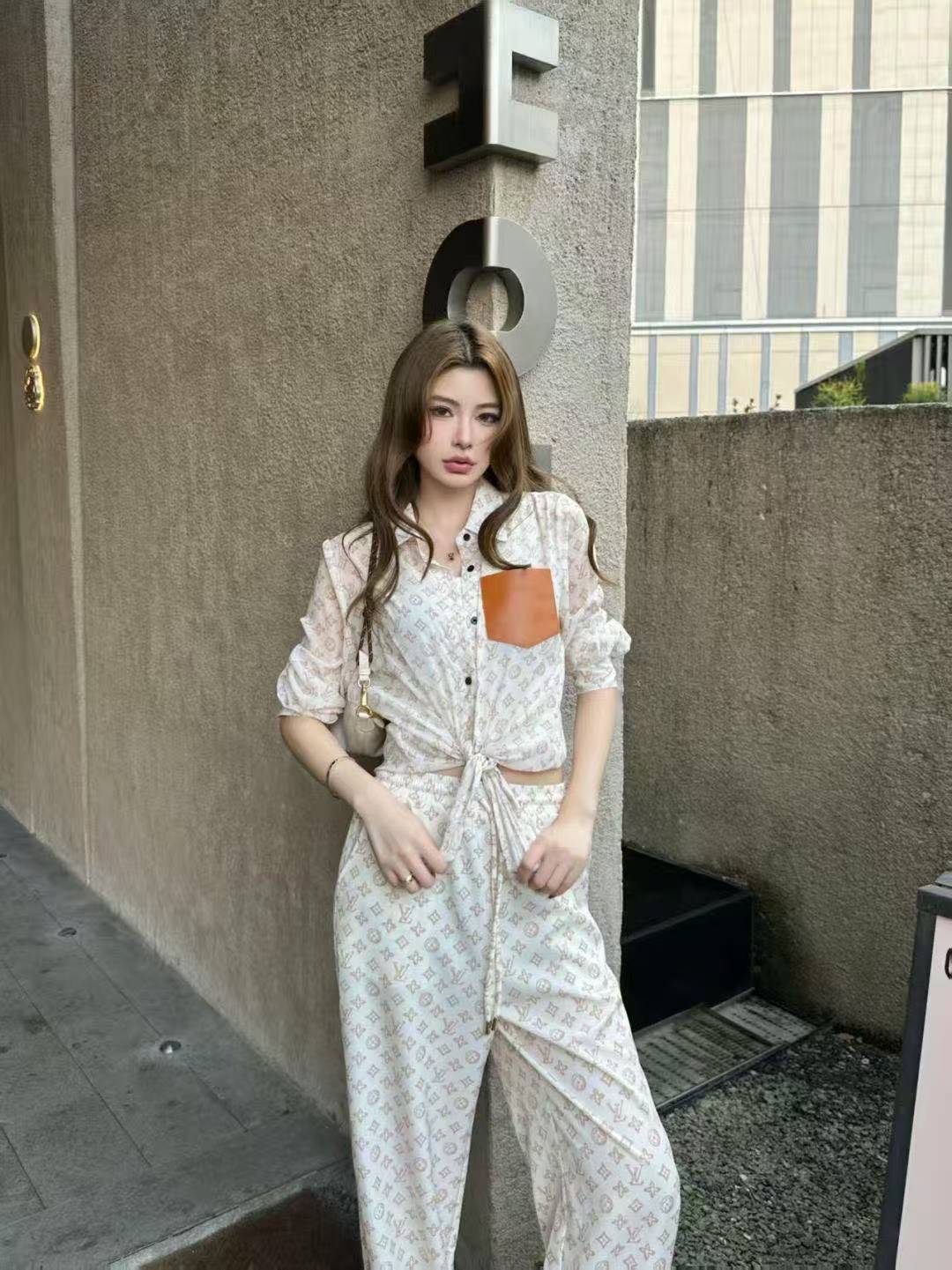 LVプリント シャツ＆トラウザーズ 2ピースセット【50％割引+送料無料】