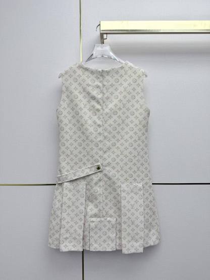 LVプリント ノースリーブ ラウンドネックドレス【50％割引+送料無料】