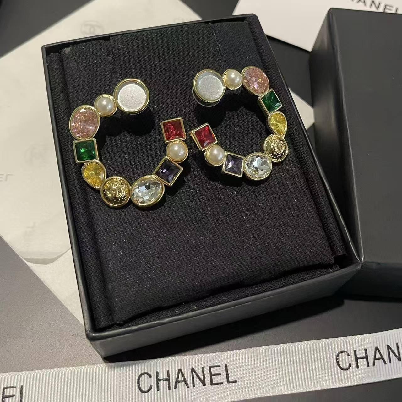 CHANE1 カラーストーンスタッドピアス【50％割引+送料無料】