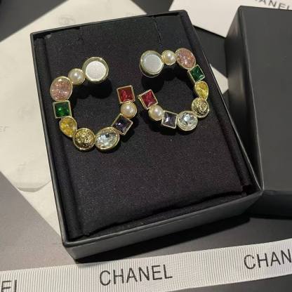 CHANE1 カラーストーンスタッドピアス【50％割引+送料無料】