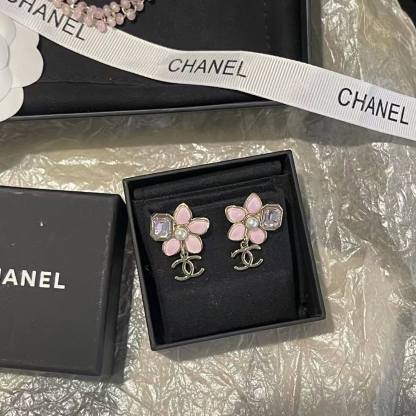 CHANE1 ピンクフラワーイヤリング＋ネックレス ツーピースセット【50％割引+送料無料】