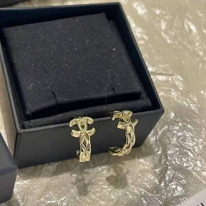 CHANE1 ダブルCチェック柄イヤリング【50％割引+送料無料】