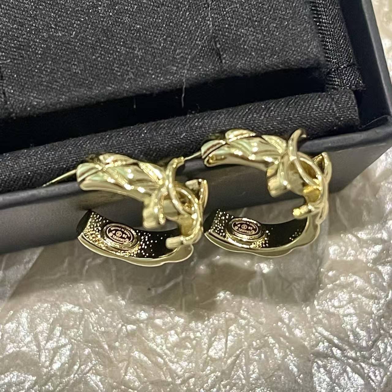 CHANE1 ダブルCチェック柄イヤリング【50％割引+送料無料】