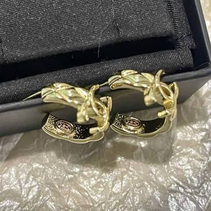 CHANE1 ダブルCチェック柄イヤリング【50％割引+送料無料】