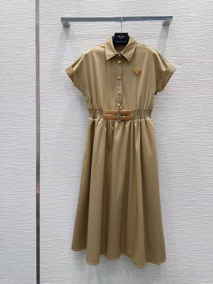 PR4DA トライアングルロゴ入り半袖ドレス【50％割引+送料無料】